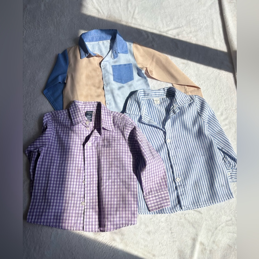 1bundle of 3 longsleeves button-down shirt for boy Size 5